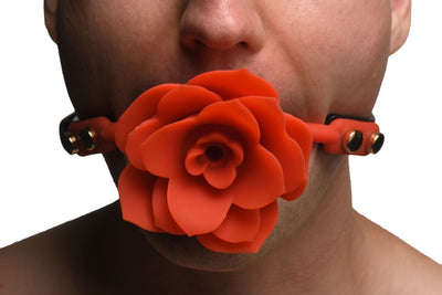 Силиконовый кляп с розой Master Series: Blossom Silicone Rose Gag - фото 9
