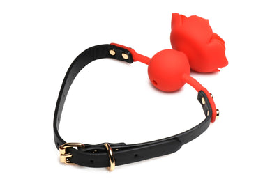 Силиконовый кляп с розой Master Series: Blossom Silicone Rose Gag - фото 6