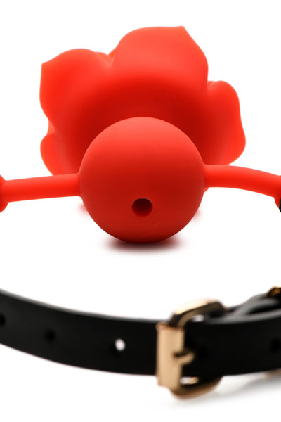 Силиконовый кляп с розой Master Series: Blossom Silicone Rose Gag - фото 5