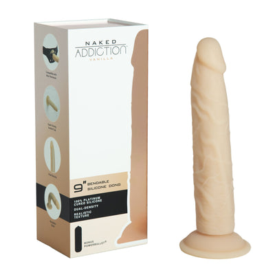 Фаллоимитатор Naked Addiction — Silicone Dual Density Bendable Dildo + вибропуля в подарок - фото 6