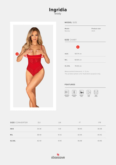 Main image for product index 19: Боди с доступом Obsessive Ingridia crotchless teddy