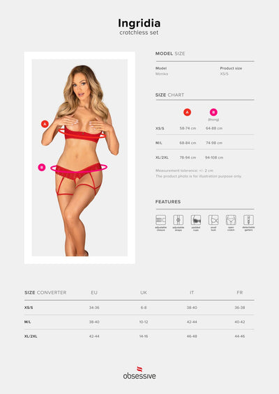 Main image for product index 5: Комплект білизни Obsessive Ingridia 2-pcs crotchless set