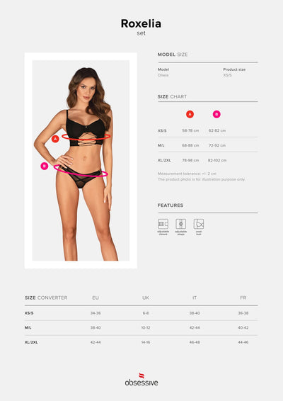 Комплект білизни Obsessive Roxelia 2-pcs set - фото 19