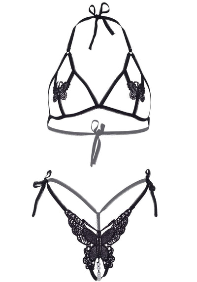 Main image for product index 3: Эротический комплект с открытой чашкой Leg Avenue Open cup bra and pearl panty