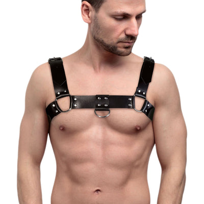 Main image for product index 4: Мужская портупея на грудь из натуральной кожи Feral Feelings - Bulldog Harness