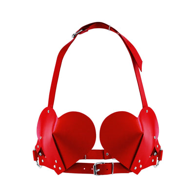 Main image for product index 1: Лиф Сердце из натуральной кожи Feral Feelings - Hearts Bra
