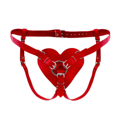Main image for product index 9: Трусики Сердце для страпона из натуральной кожи Feral Feelings - Hearts Strap-on Belt