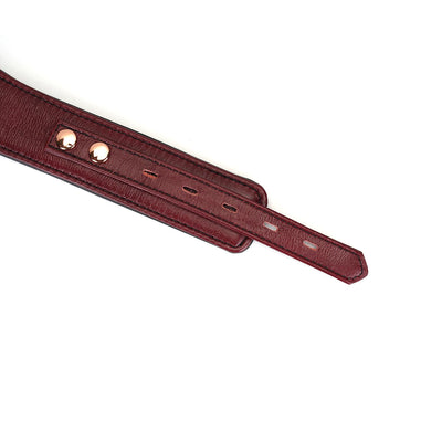 Main image for product index 7: Шкіряний нашийник з повідцем Liebe Seele Wine Red Curved Collar, замок-сердечко