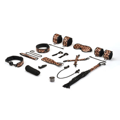 БДСМ-набір Liebe Seele Leopard Print 13pcs set, 13 предметів - фото 1