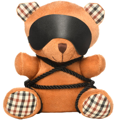 Плюшевый медвежонок ROPE Teddy Bear БДСМ в кожаной маске и обвязке, 22x16x12 см - фото 1