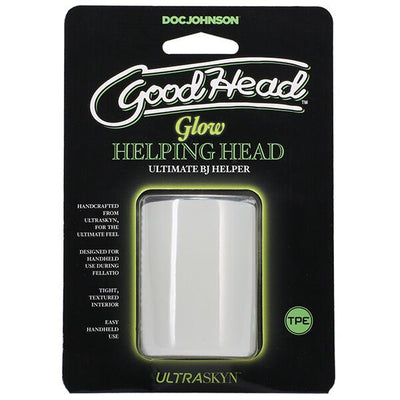 Main image for product index 5: Мастурбатор Doc Johnson GoodHead Glow Helping Head, наскрізний, світиться в темряві