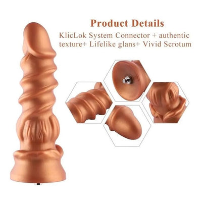 Main image for product index 3: Фаллоимитатор-насадка, дилдо для секс-машин Hismith Spiral Grain Silicone Dildo Monster Series