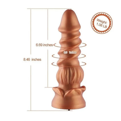Main image for product index 2: Фаллоимитатор-насадка, дилдо для секс-машин Hismith Spiral Grain Silicone Dildo Monster Series