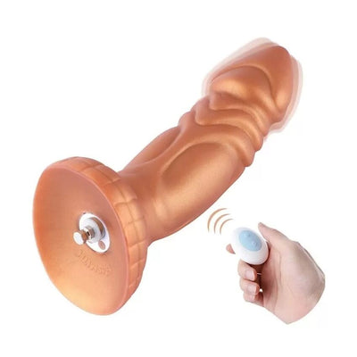 Фалоімітатор з вібрацією Hismith Slightly Curved Vibrating Silicone Dildo Monster Series, KlicLok - фото 1