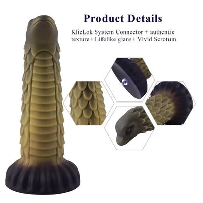 Main image for product index 3: Фаллоимитатор-насадка, дилдо для секс-машин Hismith 8.5" Squama Beast Silicone Dildo Monster Series