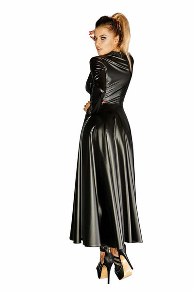 Платье-плащ с мокрым эффектом Noir Handmade F128C Powerwetlook gown coat - фото 13