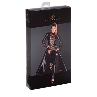 Платье-плащ с мокрым эффектом Noir Handmade F128C Powerwetlook gown coat - фото 14