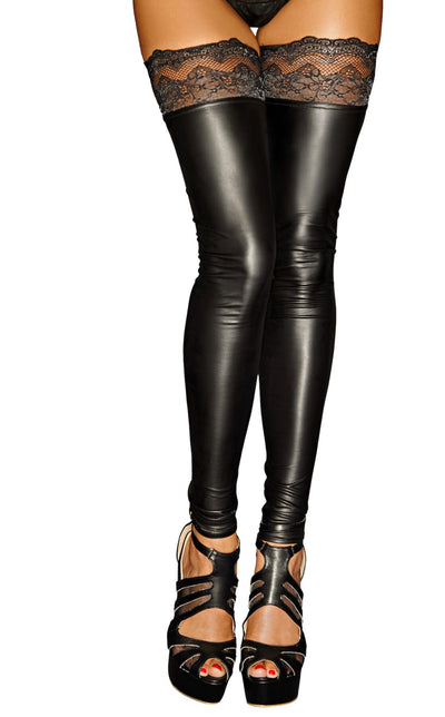 Чулки с мокрым эффектом Noir Handmade F135 Powerwetlook stockings - фото 13