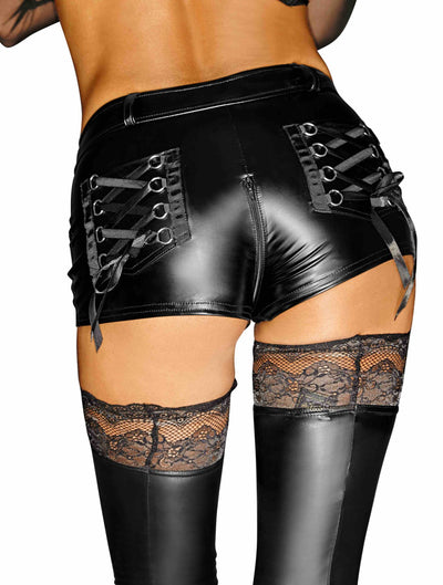 Шортики з мокрим ефектом Noir Handmade F138 Powerwetlook shorts - фото 10