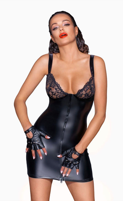 Платье с мокрым эффектом Noir Handmade F254 Powerwetlook mini-dress - фото 45