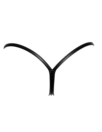 Трусики Noir Handmade P008 Powerwetlook panty with gold clasp - фото 19