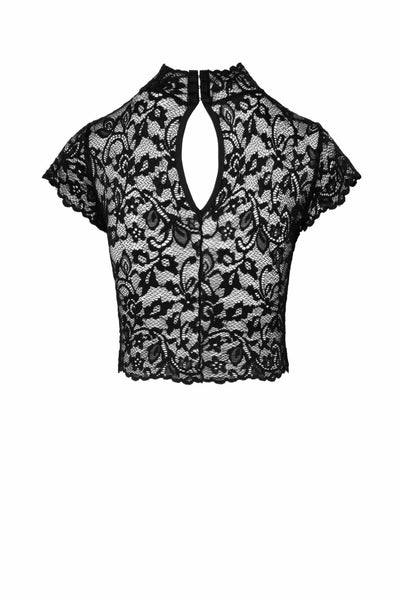 Топ Noir Handmade F303 Essence lace top with high collar - фото 26