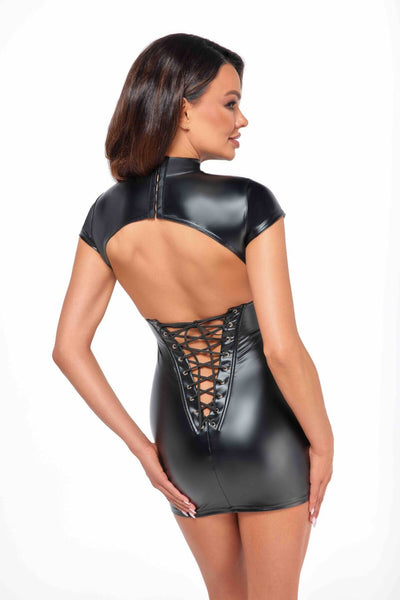 Платье Noir Handmade F309 Fantasy wetlook mini dress with lace up back - фото 27