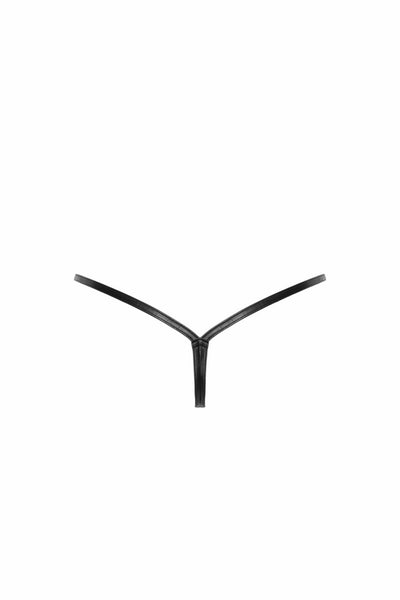 Трусики Noir Handmade P012 Wild crocodile wetlook thong with double opening - фото 38