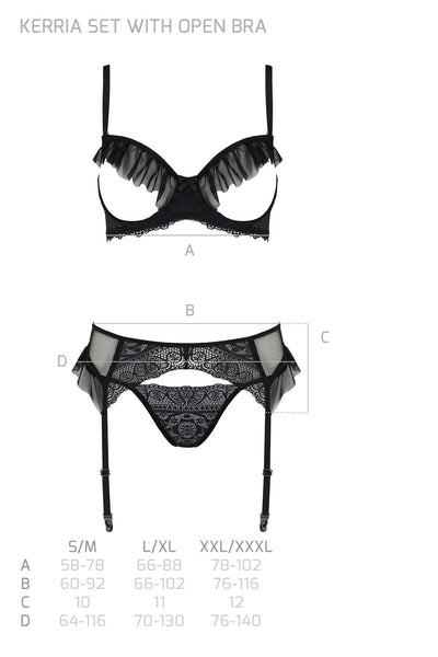 Main image for product index 5: Комплект Passion KERRIA SET WITH OPEN BRA black