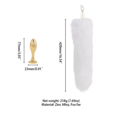 Main image for product index 7: Металлическая анальная пробка Лисий хвост LOCKINK SEVANDA Fox-Tail Anal Pear-shape Plug