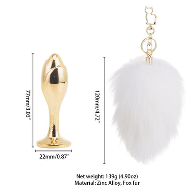 Main image for product index 7: Металлическая анальная пробка Кроличий хвост LOCKINK SEVANDA Bunny-Tail Anal Rose-shape Plug