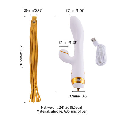 Вібратор-кролик з пульсацією та флогером LOCKINK SEVANDA Whip Vibrating Massage Wand - фото 7