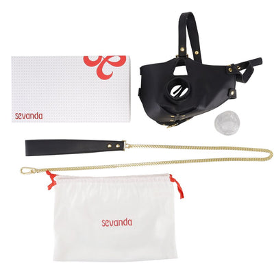 Main image for product index 7: Маска-сбруя для орального секса с поводком LOCKINK SEVANDA Blowjob Head Muzzle with Leash