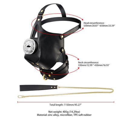 Main image for product index 10: Маска-сбруя для орального секса с поводком LOCKINK SEVANDA Blowjob Head Muzzle with Leash