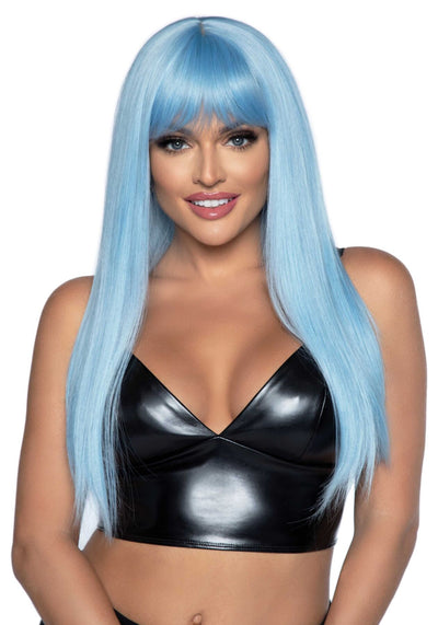 Main image for product index 1: Длинный голубой парик Leg Avenue Long straight bang wig