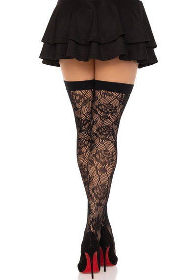 Main image for product index 2: Чулки Leg Avenue Wild rose net thigh highs