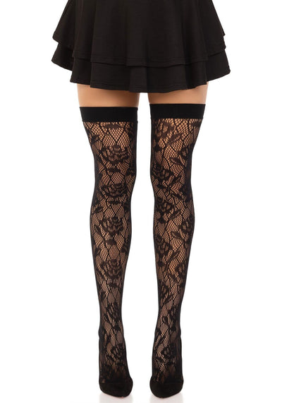 Main image for product index 1: Чулки Leg Avenue Wild rose net thigh highs