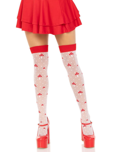 Main image for product index 1: Панчохи Leg Avenue Polka Dot Mushroom Thigh Highs