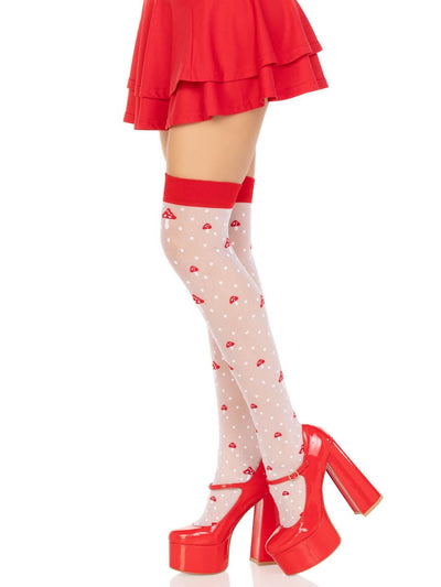 Main image for product index 4: Панчохи Leg Avenue Polka Dot Mushroom Thigh Highs