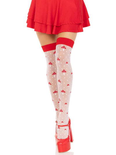 Main image for product index 3: Панчохи Leg Avenue Polka Dot Mushroom Thigh Highs