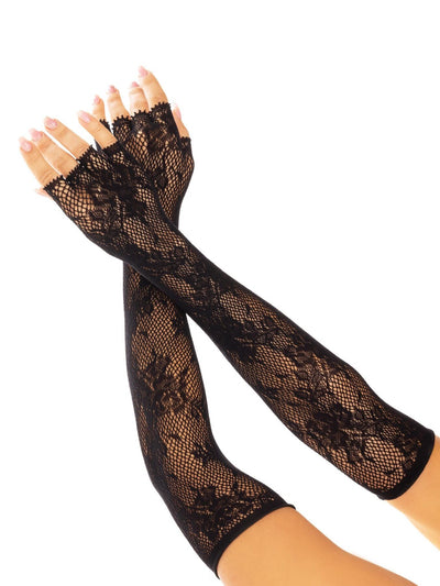 Main image for product index 2: Мітенки Leg Avenue Lace Opera Length Fingerless Gloves