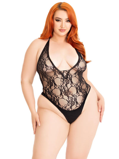 Main image for product index 1: Тедди Leg Avenue Floral lace deep-V teddy