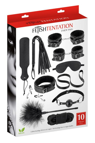 Main image for product index 5: Набір для BDSM Fetish Tentation SM Bondage Box in vegan leather 10pcs