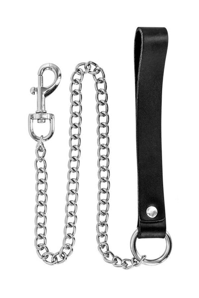Main image for product index 1: Поводок из натуральной кожи Fetish Tentation Premium Metal leash with cowhide leather wrist 72 см