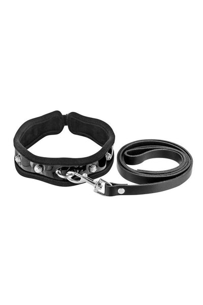 Main image for product index 1: Повідець з натуральної шкіри Fetish Tentation Premium Patent leather chocker and leash