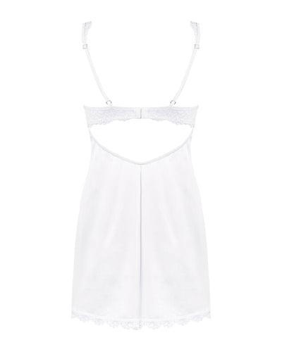 Сорочка Obsessive Amor Blanco underwire chemise & thong - фото 4