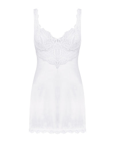 Сорочка Obsessive Amor Blanco underwire chemise & thong - фото 8