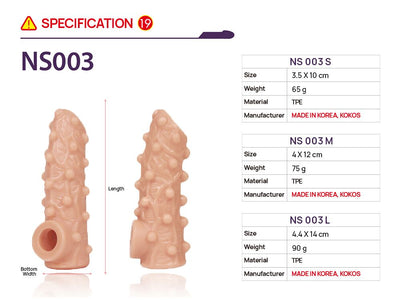 Main image for product index 9: Насадка на член Kokos Nude Sleeve NS 003