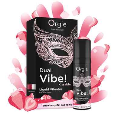 Рідкий вібратор Orgie Dual Vibe! Strawberry Gin & Tonic Kissable Liquid Vibrator - фото 2