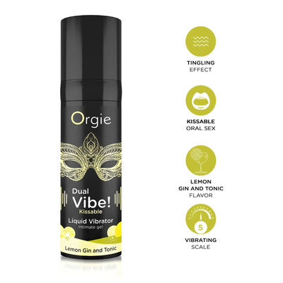 Жидкий вибратор Orgie Dual Vibe! Lemon Gin And Tonic Kissable Liquid Vibrator - фото 3